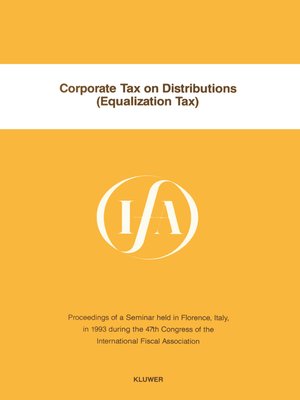 cover image of Corporate Tax on Distributions (Equalization Tax)